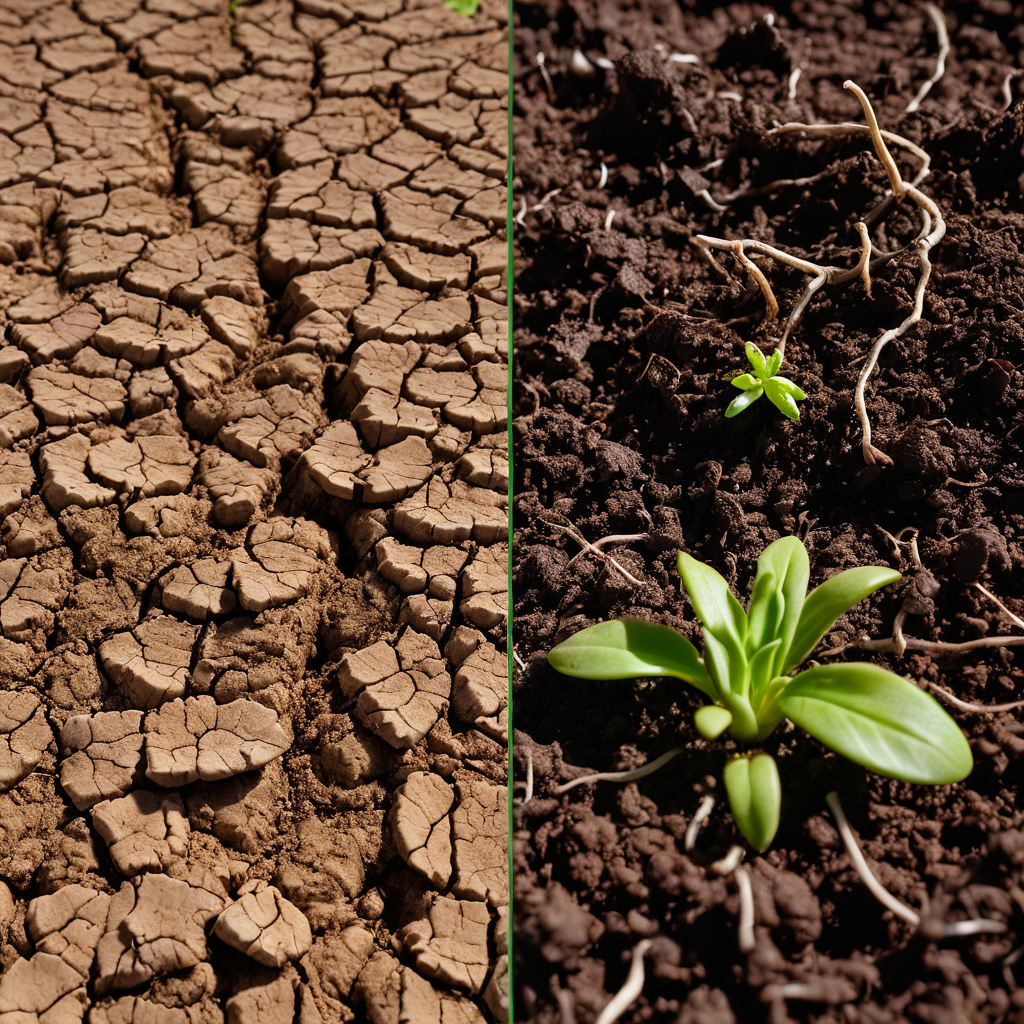 Comparison of healthy versus degraded soil